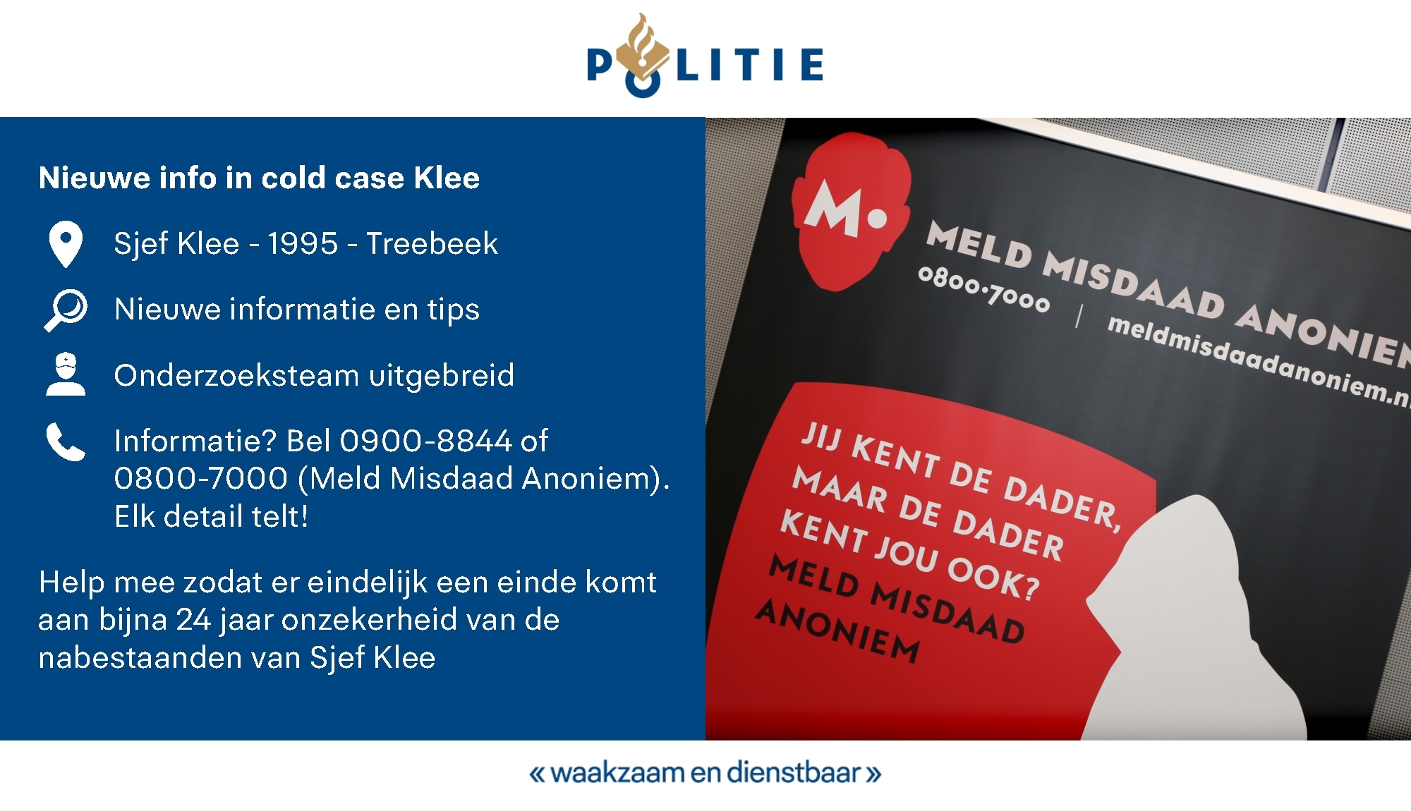 Anoniem melden kan ook via 0800-7000!