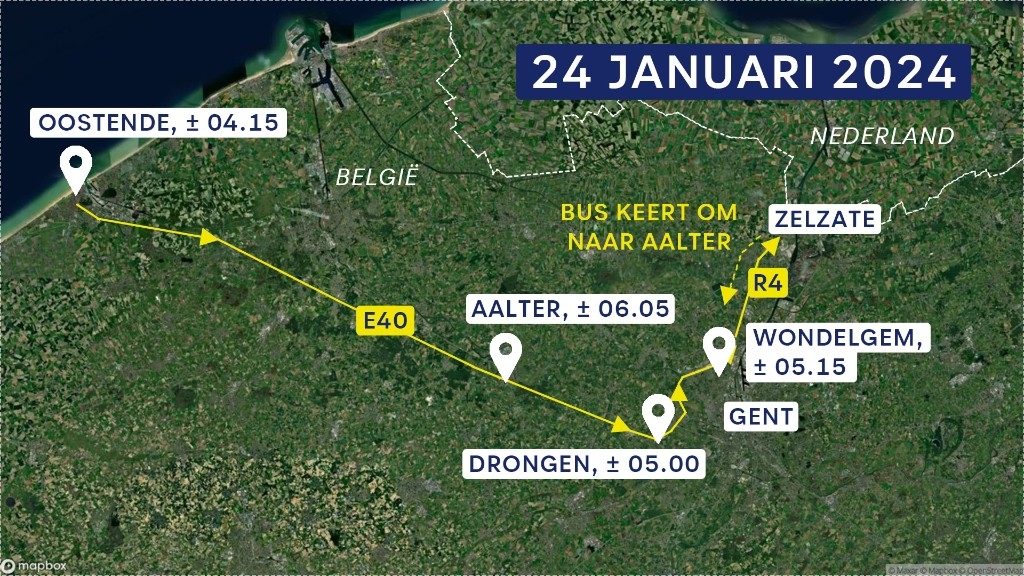 Afbeelding Kaartje met reisroutes van Maarten