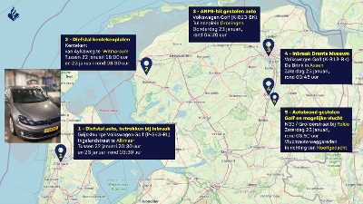 Kaartje Noord-Nederland met relevante locaties