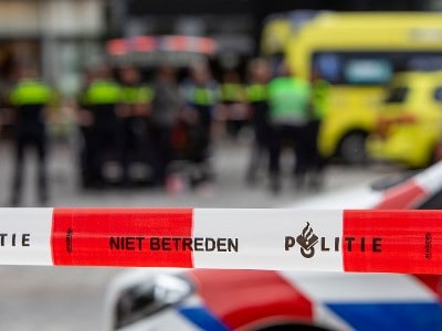 Afzetlint bij verkeersongeval